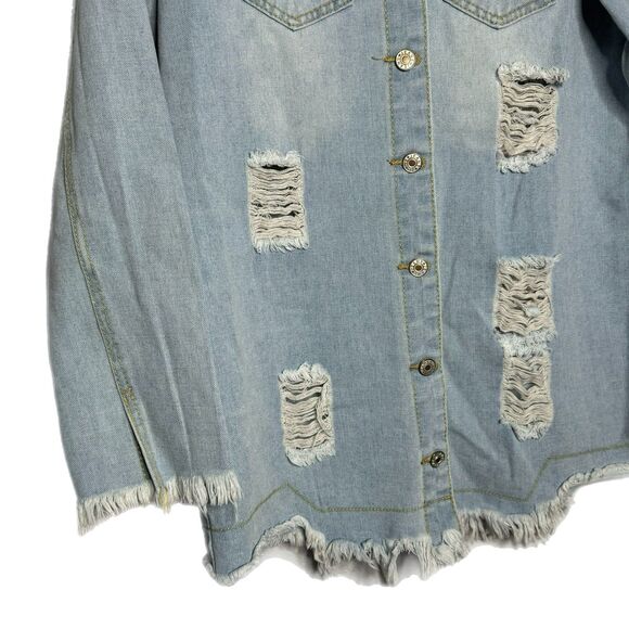 Medium distressed Denim jacket - Picture 2 of 9